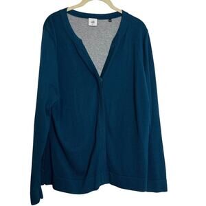 Cabi Womens Ever Cardigan XL Moroccan Blue Long Sleeve Snap Front Style 3368